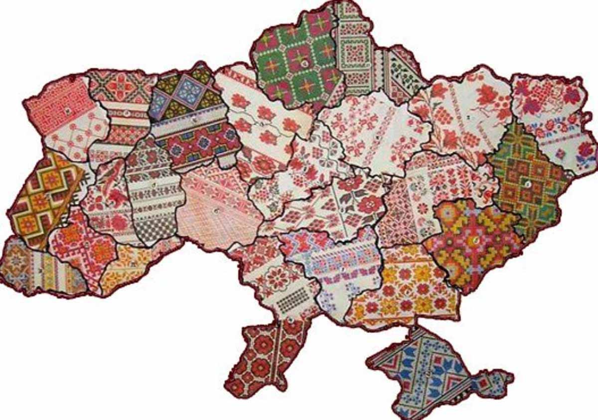 Embroidered Map of Ukraine