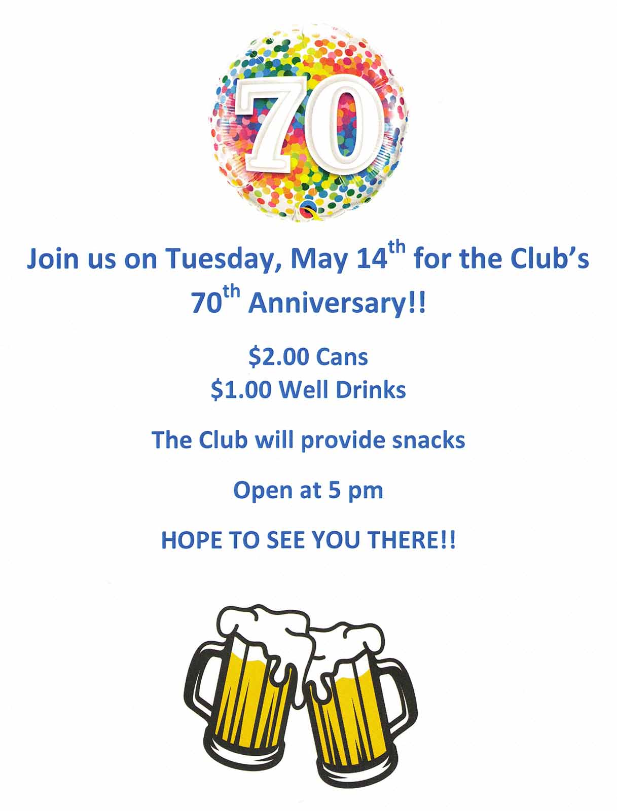 70th Social Club Anniversary