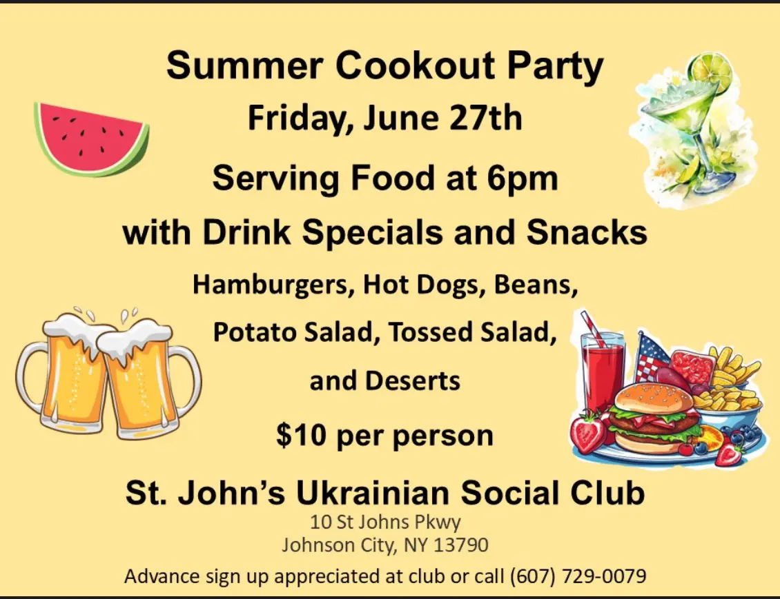 Summer Cookout June 27