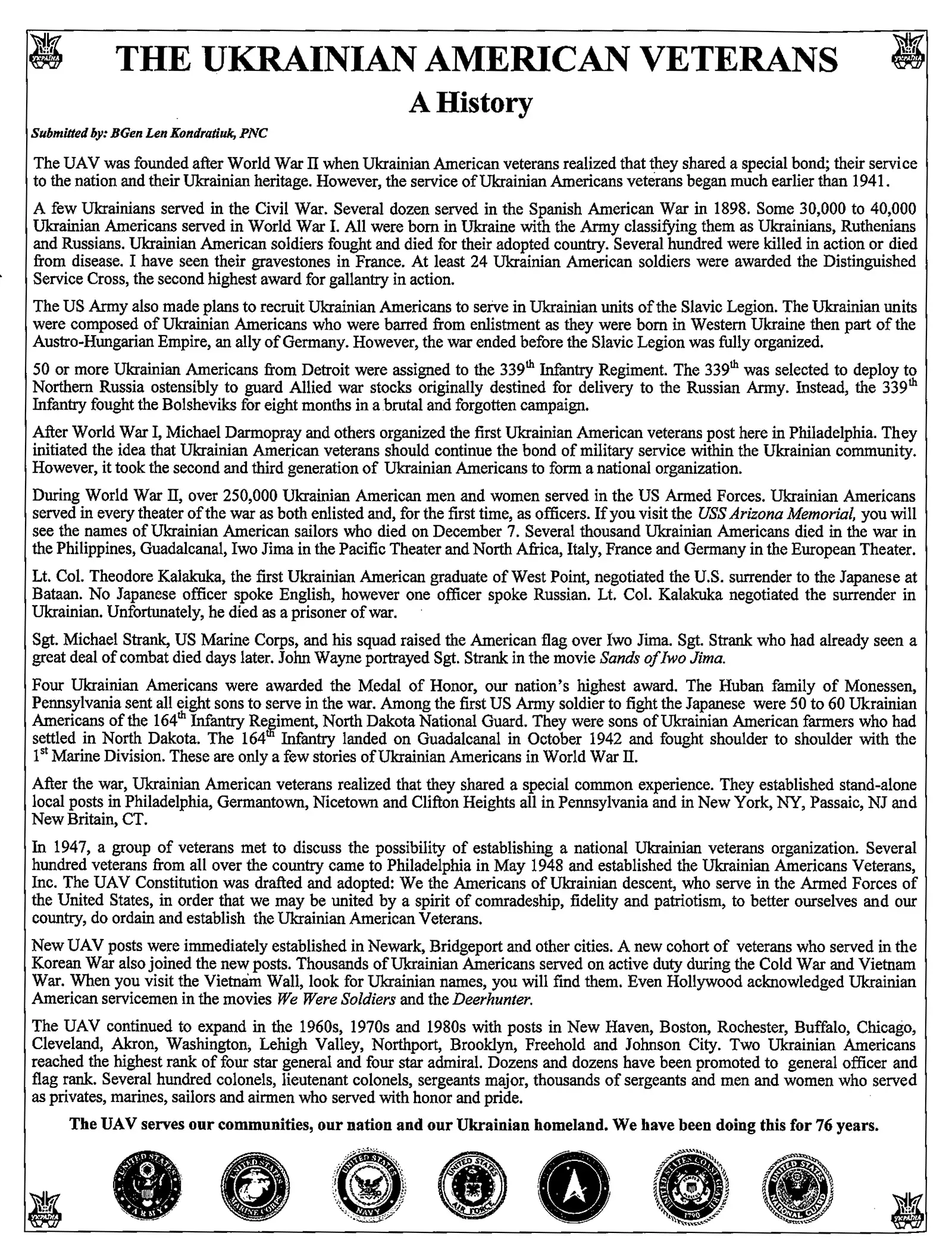 History of Ukrainian-American Veterans