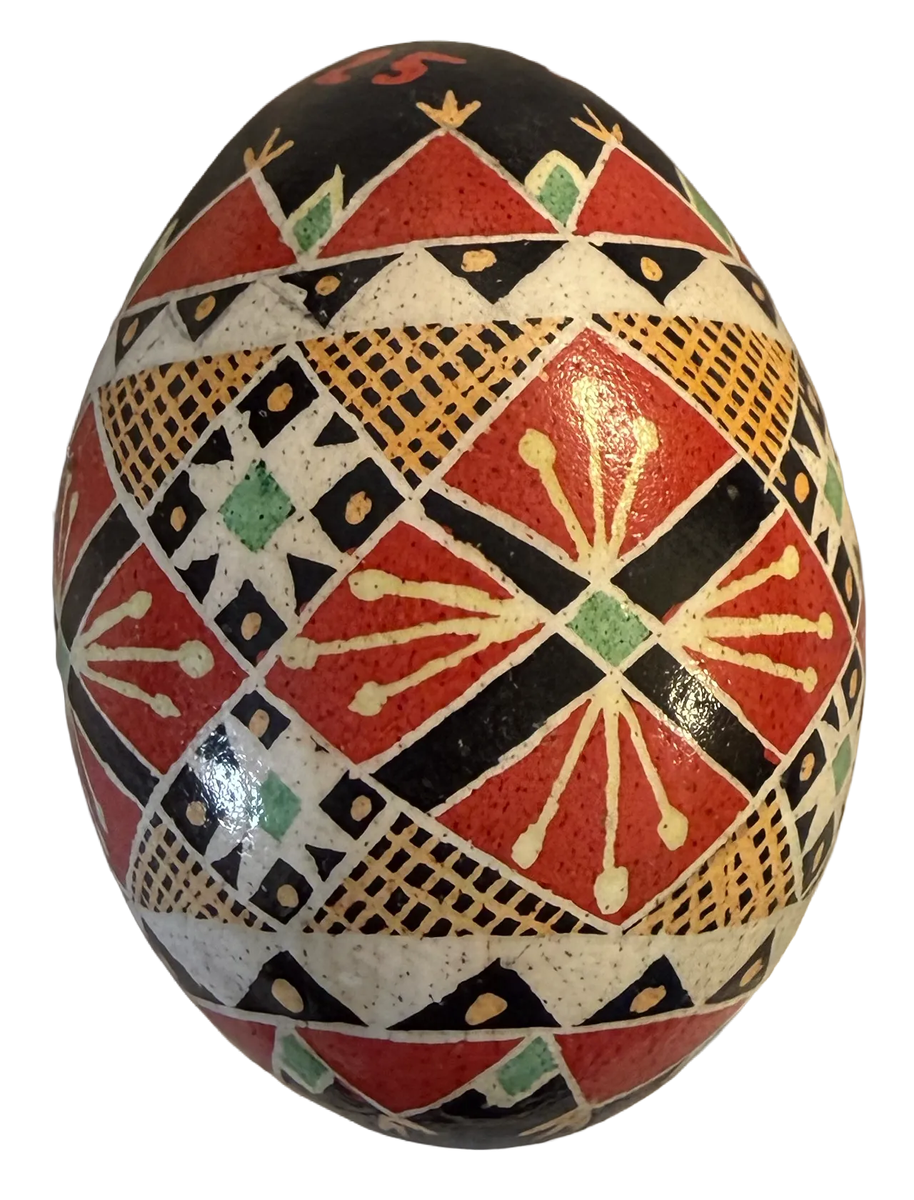 Hand written pysanka blue color