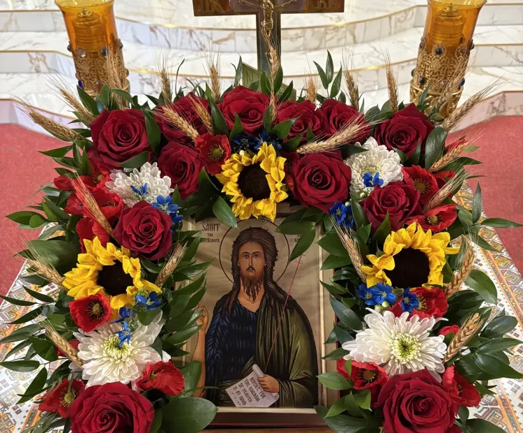 St. John the Baptist Icon by Taras and Mariia Prystupa
